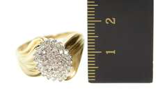10K Yellow Gold Classic Marquise Diamond Cluster Statement Ring