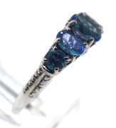 Sterling Silver Opal And Pink Saphires Ring