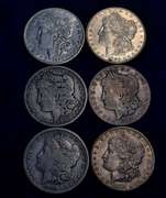 Lot of 6 Morgan Dollars From the late Eighteen Hundreds All From The San Francisco Mint