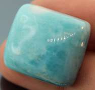 Rare 66.74ct cloud blue Larimar cabochon
