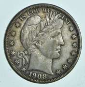1908-D Barber Half Dollar