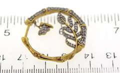 Sterling Silver Leaf Hoop Earrings