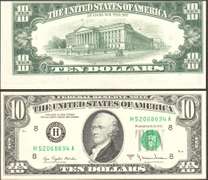 $10 1977-A FRN Faulty Alignment Error Back Choice Crisp Uncirculated