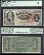 $1 1886 SC Martha Fr.217 Large Red Seal PCGS 12 Fine