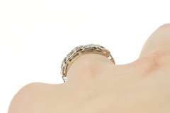 14K White Gold 0.23 Ctw Art Deco Diamond Wedding Band Ring