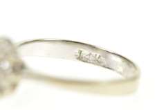 14K White Gold 0.40 Ctw Sapphire Diamond Halo Engagement Ring