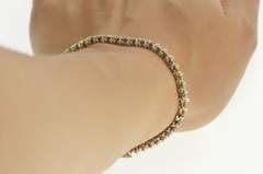 14K White Gold Diamond Inset Classic Wavy Link Tennis Bracelet
