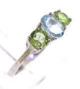 Sterling Silver Opal And Pink Saphires Ring