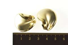 18K Yellow Gold Georg Jensen Designer Curvy Geometric Clip Earrings