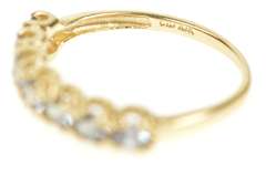 10K Yellow Gold Seven Stone Classic Flourite Wedding Band Ring