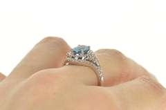 10K Yellow Gold Oval Blue Topaz Diamond Halo Cocktail Ring