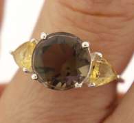 Sterling Silver Opal And Pink Saphires Ring