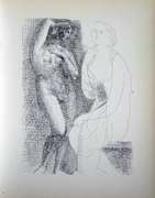 PABLO PICASSO, NUDE BEFORE A STATUE
