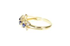 14K Yellow Gold Syn. Sapphire Cubic Zirconia Wedding Band Ring