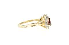10K Yellow Gold Marquise Garnet Diamond Accent Statement Ring