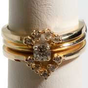 14 k Yellow Gold Solitaire Diamond Set