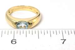 Modern Blue Topaz Ring in 14KT Yellow Gold