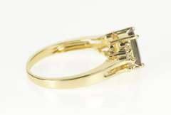 14K Yellow Gold Color Change Garnet Diamond Engagement Ring