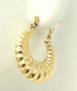 Simple Yellow Gold Shrimp Hoop Earrings