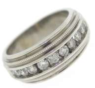 Handsome 14kt White Gold Diamond Gents' Ring
