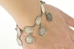 Sterling Silver 1829-1836 Capped Bust Dime Coin Chain Bracelet