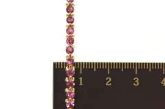 14K Yellow Gold 3.75 Ctw Natural Ruby Encrusted Tennis Bracelet