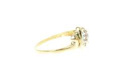 14K Yellow Gold Squared Diamond Cluster Bypass Statement Ring