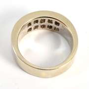 Flashy White Gold Moissonite Wide Band