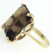 Beautiful 14kt YG Emerald Cut Smokey Quartz Ring