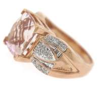 Powerful Kunzite and Diamond Ring