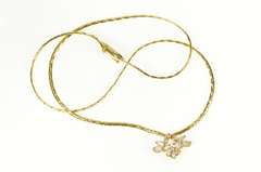 18K Yellow Gold 0.62 Ctw Marquise Diamond Cluster Chain Necklace