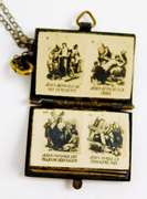 Early French Bible Picture Locket & Chain