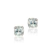 Sterling Silver 1/4ct Blue Topaz Stud Earrings, 3mm