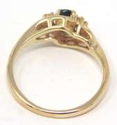 Pretty Sapphire and Diamond Accent Yellow Gold Ring