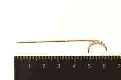 14K Yellow Gold Victorian Seed Pearl Crescent Moon Pin/Brooch