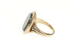 14K Yellow Gold Bloodstone 1960's Retro Statement Cocktail Ring