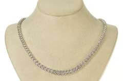 10K White Gold 1.77 Ctw Diamond Graduated Wavy Link Tennis Necklace