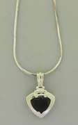 Sterling Silver Amethyst Heart Italian Necklace