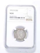 VG8 1913-S Barber Quarter - Graded NGC