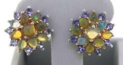 Sterling Silver Opal And Pink Saphires Ring