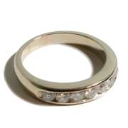 14 K Yellow Gold Channel Set 7 Diamond Ring