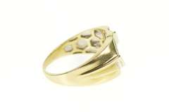10K Yellow Gold Men's Diamond Squared Geometric Statement Ring