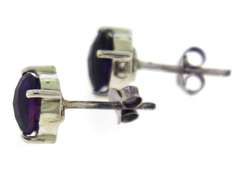 Sterling Silver Set of Amethyst Ring, Earrings and Pendant