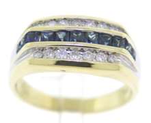 Divine Princess Cut Blue Sapphire and Diamond Ring