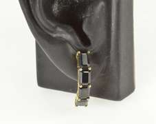 10K Yellow Gold 9.00+ Ctw Natural Sapphire Curved Statement Earrings