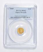 MS62 1849 $1.00 Liberty Head Gold Dollar - Open Wreath - Graded PCGS