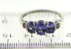 Sterling Silver Triple Blue Tanzanite Ring