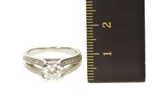 14K White Gold 1.05 Ctw Diamond Cathedral Classic Engagement Ring