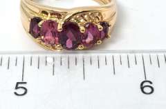 Stately Garnet Ring in 14KT Yellow Gold