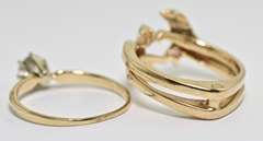 Cleverly Designed 14K Modern 2-Piece Wedding Set